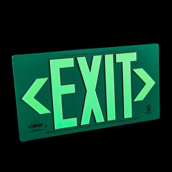 Energy-Free Photoluminescent UL924 Emergency Exit Sign LED Lighting